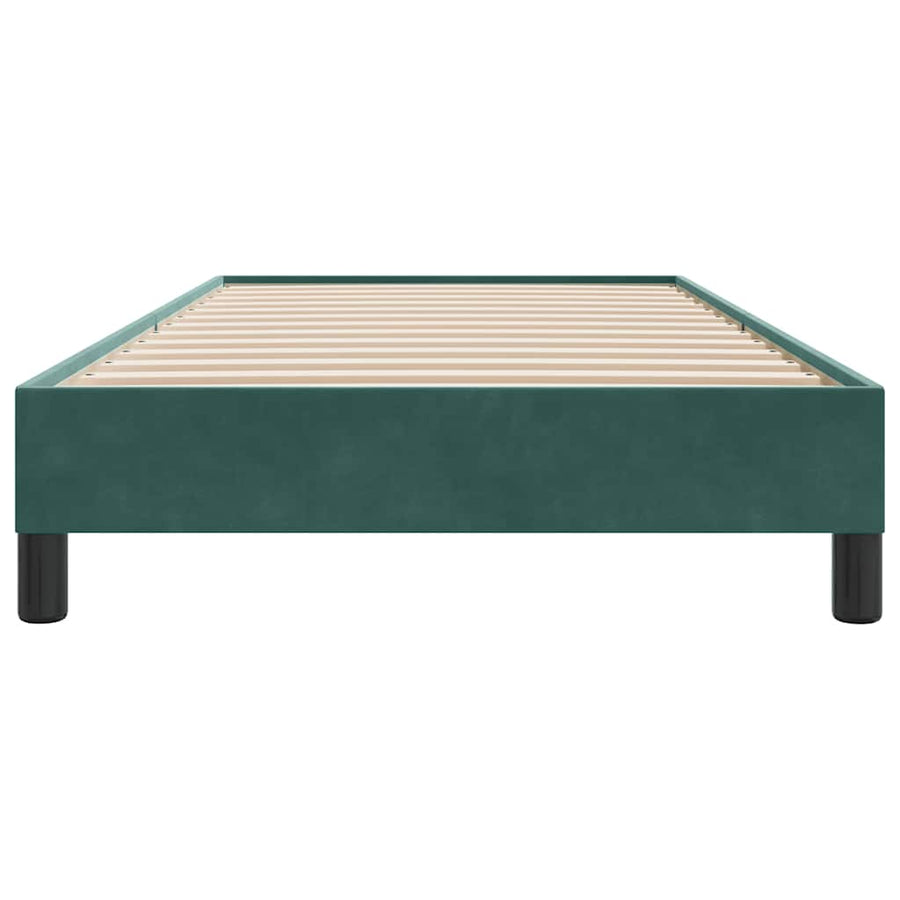 Boxspring zonder matras fluweel donkergroen 90x210 cm
