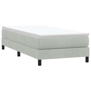 Box spring without mattress velvet light gray 100x210 cm