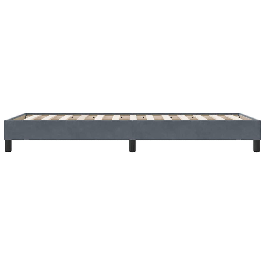 Boxspring zonder matras fluweel donkergrijs 100x210 cm