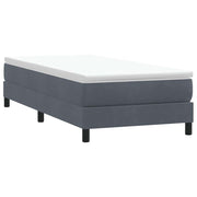 Box spring without mattress velvet dark grey 100x210 cm