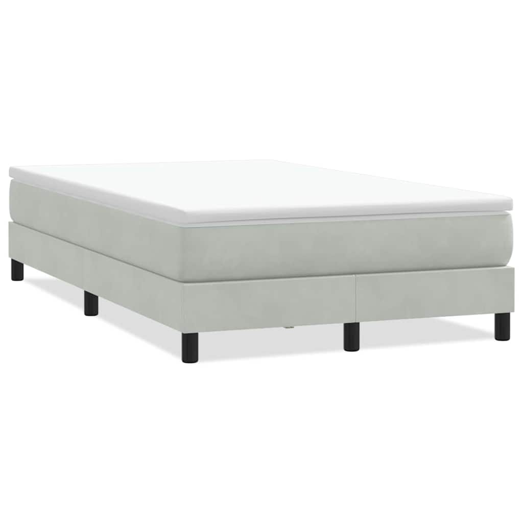 Boxspring zonder matras fluweel lichtgrijs 120x210 cm