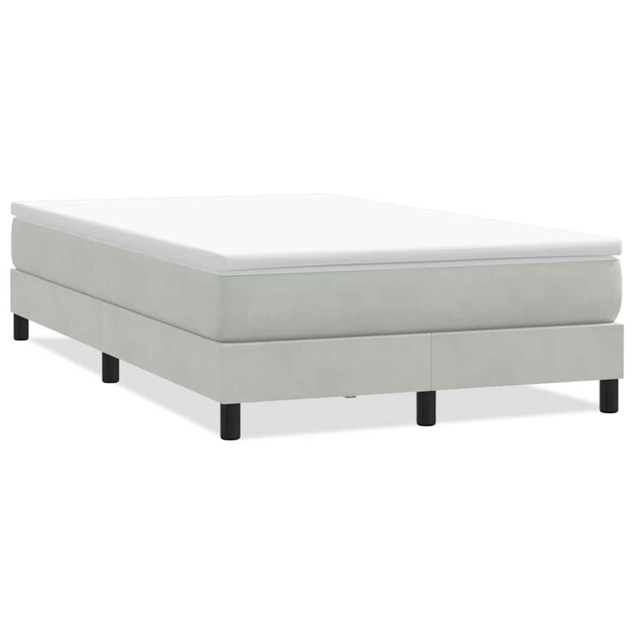 Boxspring zonder matras fluweel lichtgrijs 120x210 cm