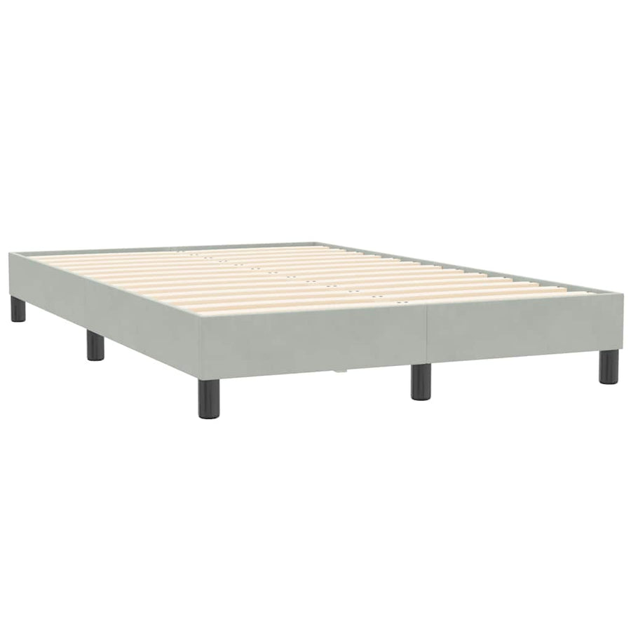 Boxspring zonder matras fluweel lichtgrijs 120x210 cm