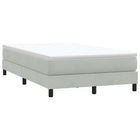 Velvet light grey box spring without mattress 120x210 cm
