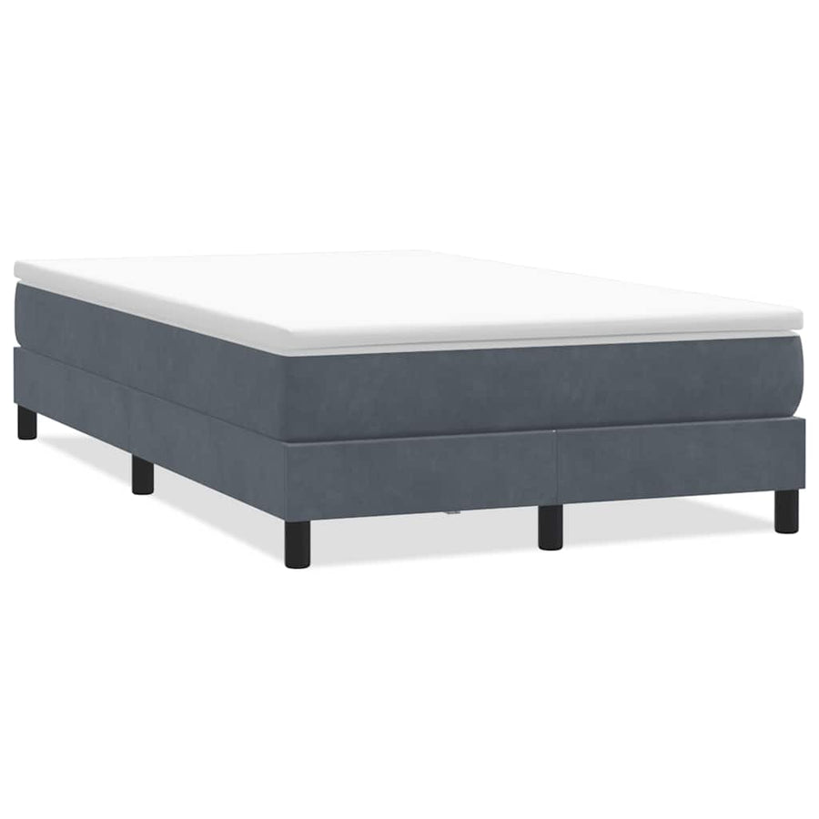 Boxspring zonder matras fluweel donkergrijs 120x210 cm