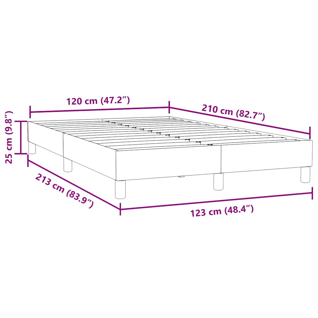 Boxspring zonder matras fluweel zwart 120x210 cm