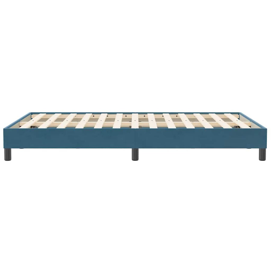 Boxspring zonder matras fluweel donkerblauw 120x210 cm