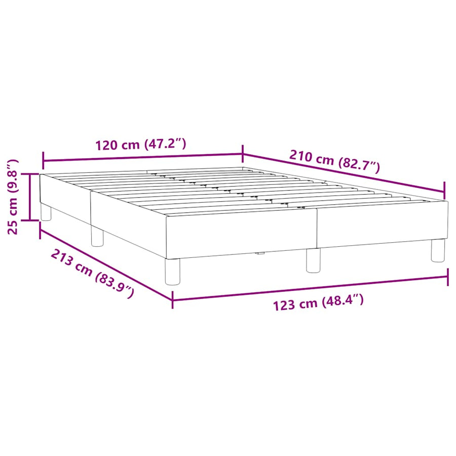 Boxspring zonder matras fluweel donkerblauw 120x210 cm