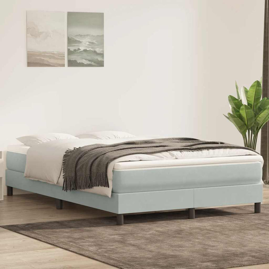 Boxspring zonder matras fluweel lichtgrijs 140x210 cm