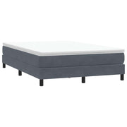 Box spring without mattress velvet dark grey 140x210 cm