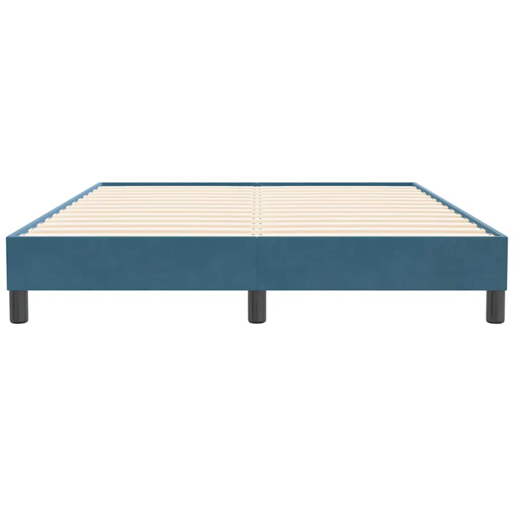 Boxspring zonder matras fluweel donkerblauw 140x210 cm