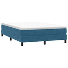 Box spring without mattress velvet dark blue 140x210 cm