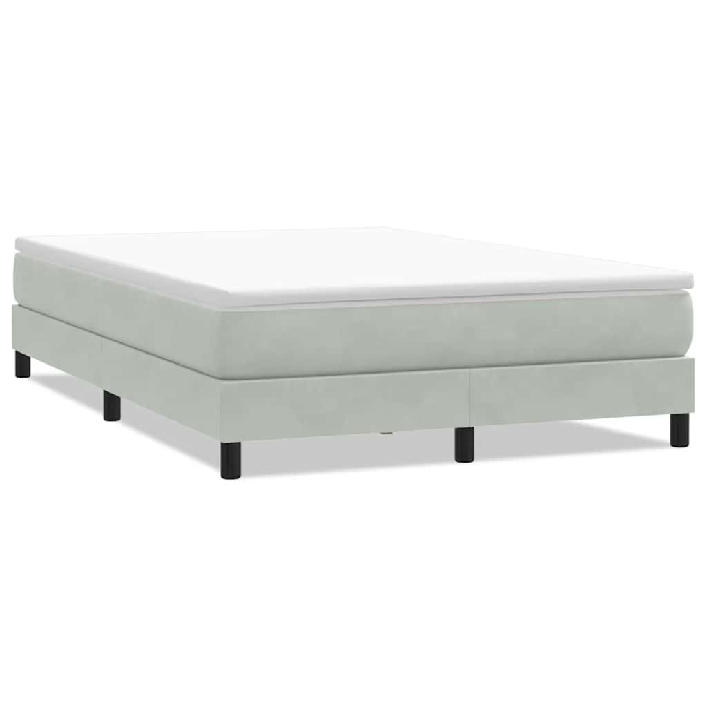 Boxspring zonder matras fluweel lichtgrijs 160x210 cm