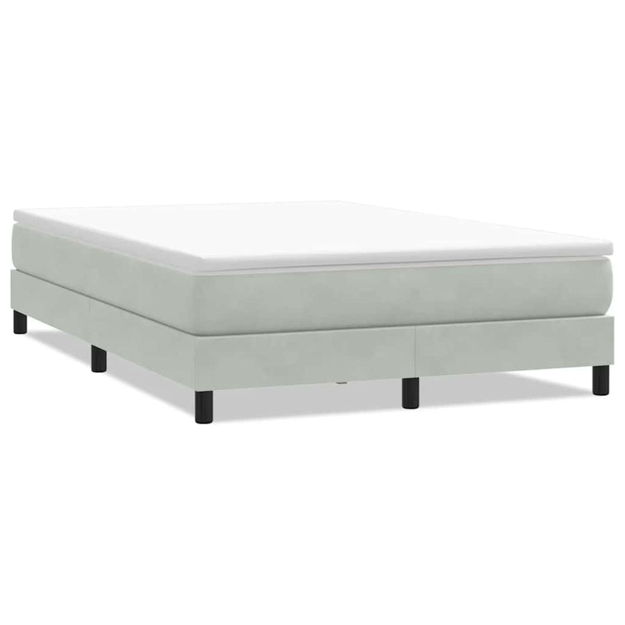 Boxspring zonder matras fluweel lichtgrijs 160x210 cm