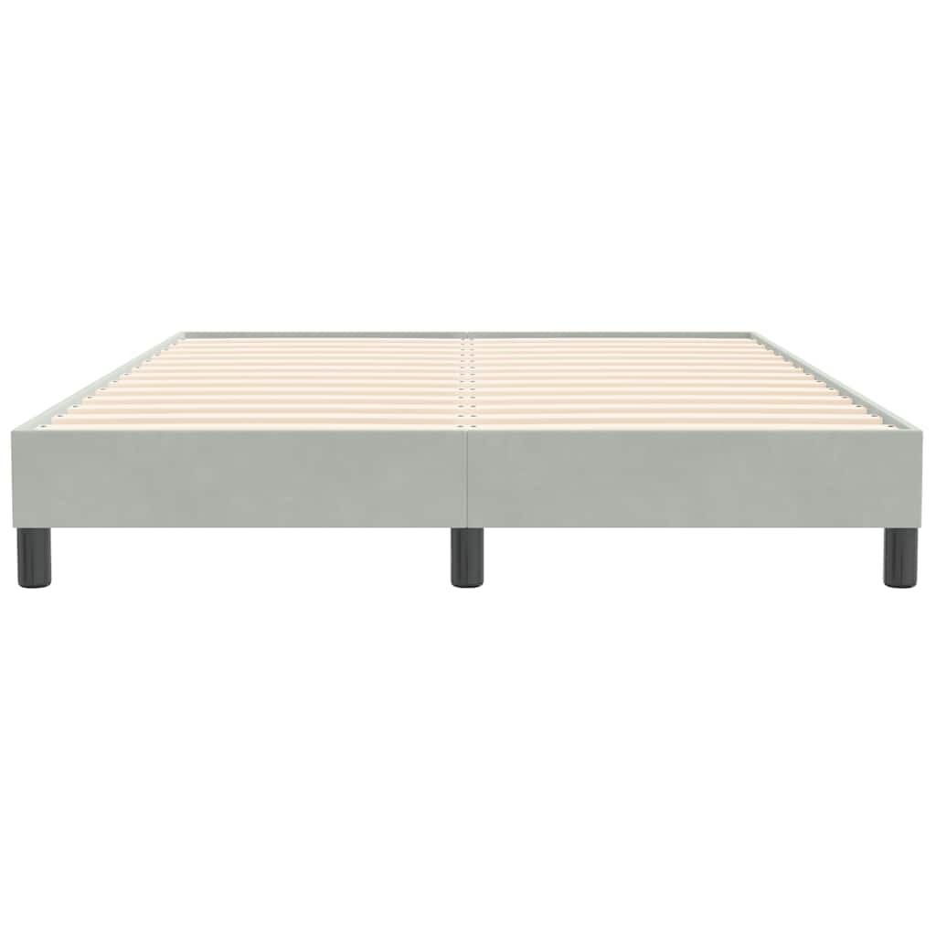 Boxspring zonder matras fluweel lichtgrijs 160x210 cm