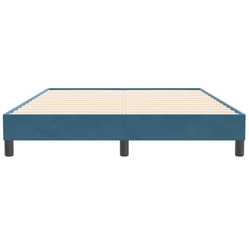 Boxspring zonder matras fluweel donkerblauw 160x210 cm