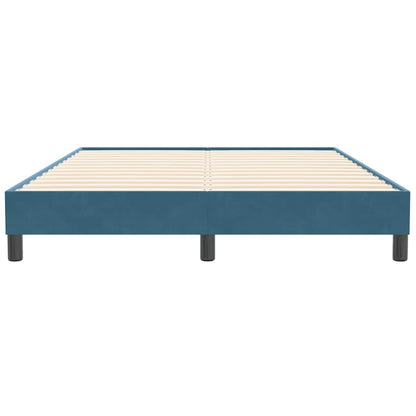 Boxspring zonder matras fluweel donkerblauw 160x210 cm