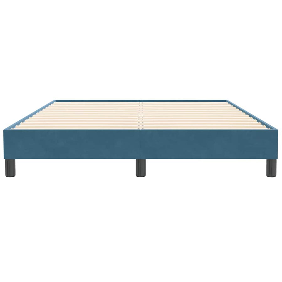 Boxspring zonder matras fluweel donkerblauw 160x210 cm