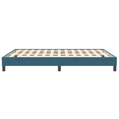 Boxspring zonder matras fluweel donkerblauw 160x210 cm