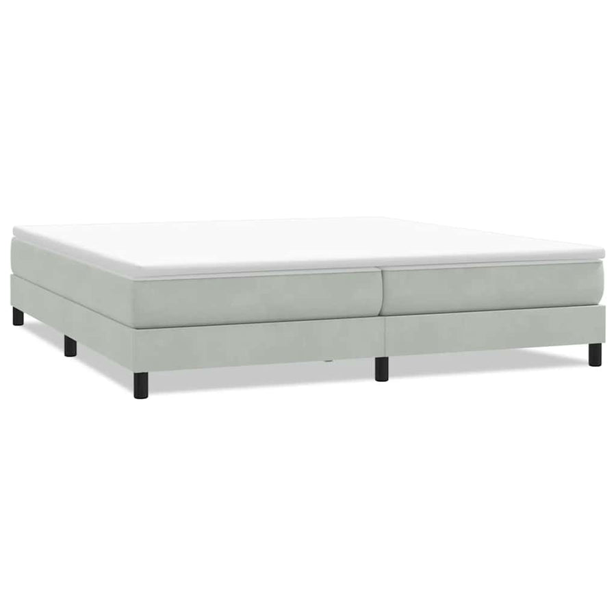 Boxspring zonder matras fluweel lichtgrijs 200x210 cm
