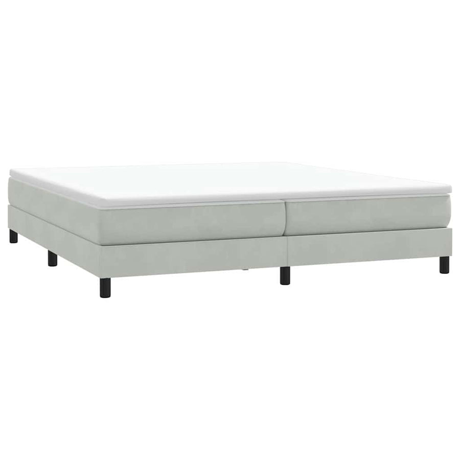 Boxspring zonder matras fluweel lichtgrijs 200x210 cm