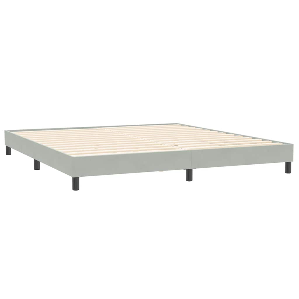 Boxspring zonder matras fluweel lichtgrijs 200x210 cm