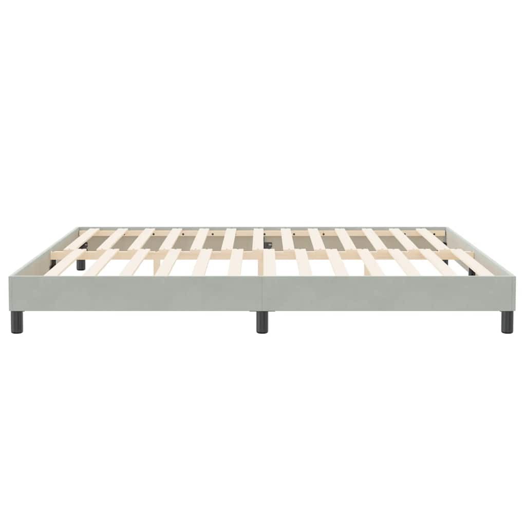 Boxspring zonder matras fluweel lichtgrijs 200x210 cm