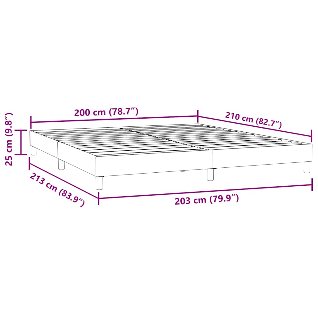 Boxspring zonder matras fluweel lichtgrijs 200x210 cm