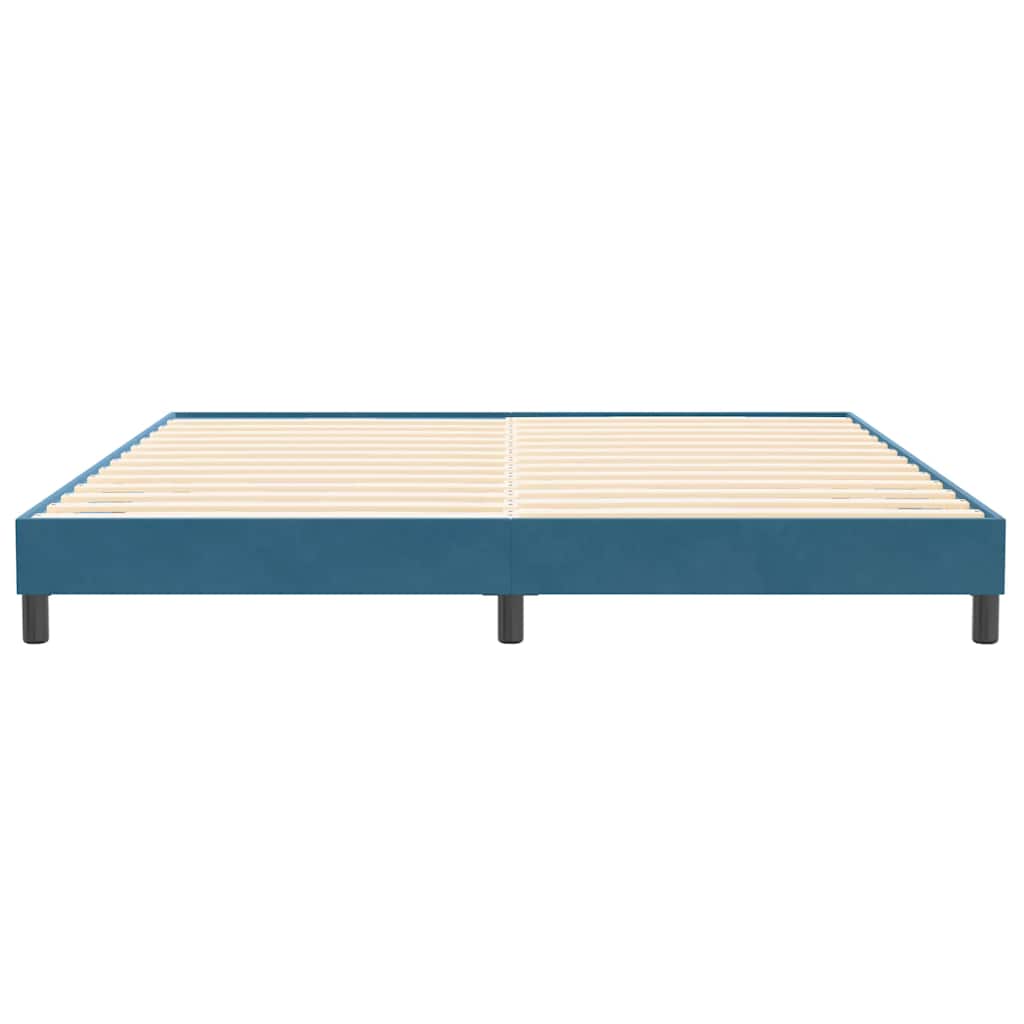 Boxspring zonder matras fluweel donkerblauw 200x210 cm