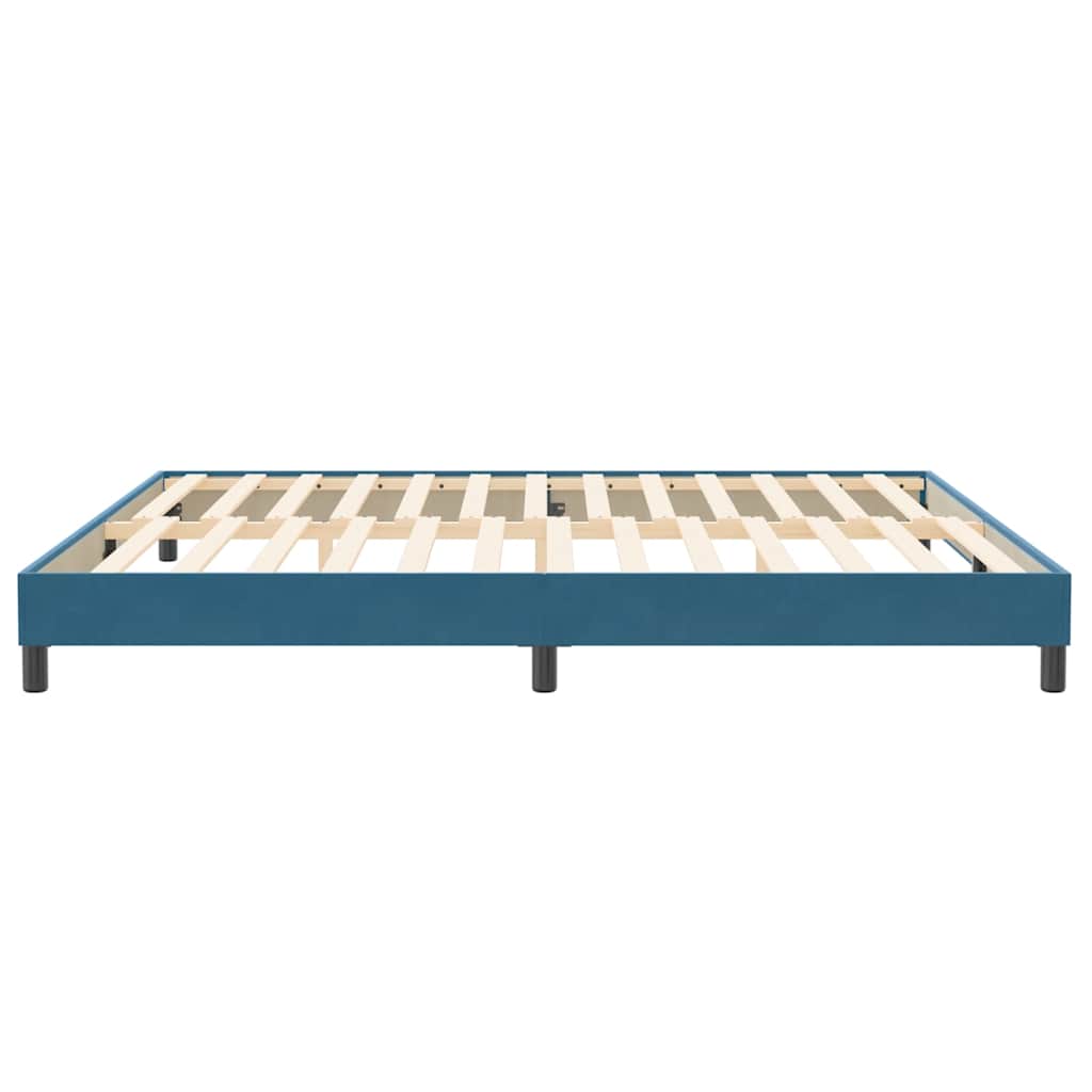Boxspring zonder matras fluweel donkerblauw 200x210 cm