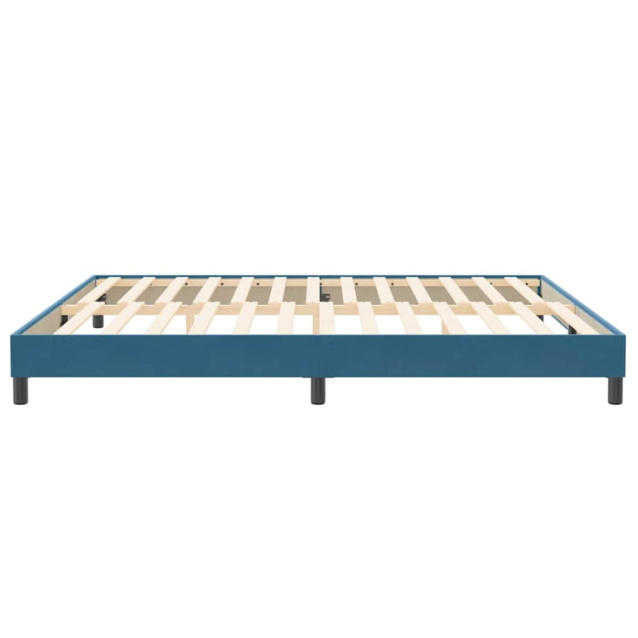 Boxspring zonder matras fluweel donkerblauw 200x210 cm