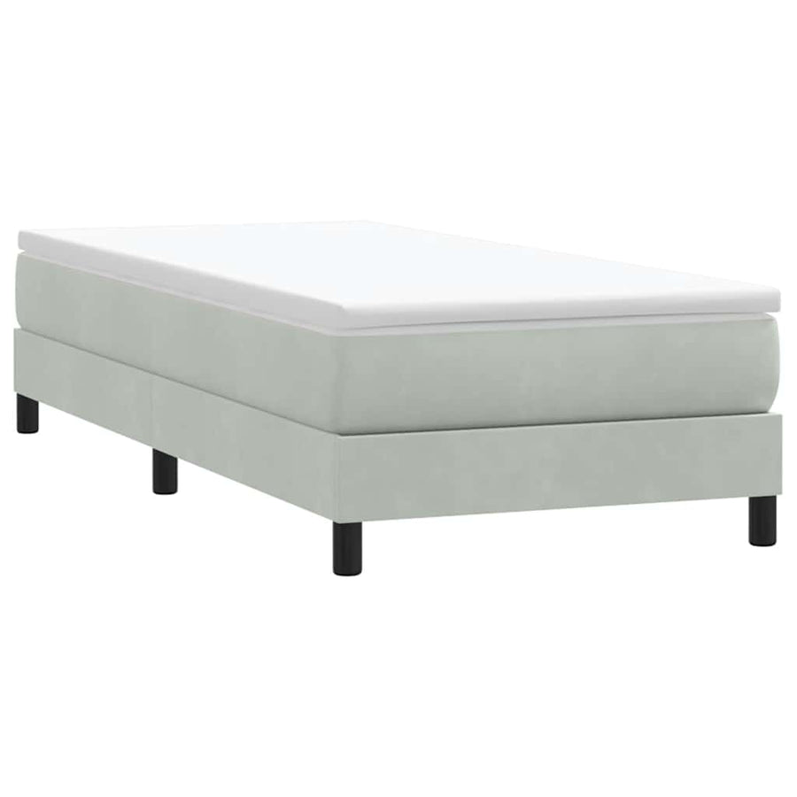 Boxspring zonder matras fluweel lichtgrijs 80x220 cm