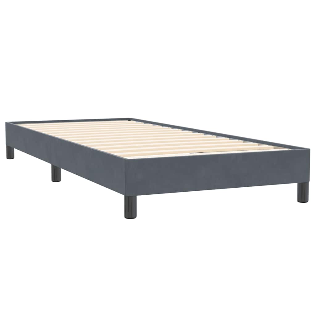 Boxspring zonder matras fluweel donkergrijs 80x220 cm