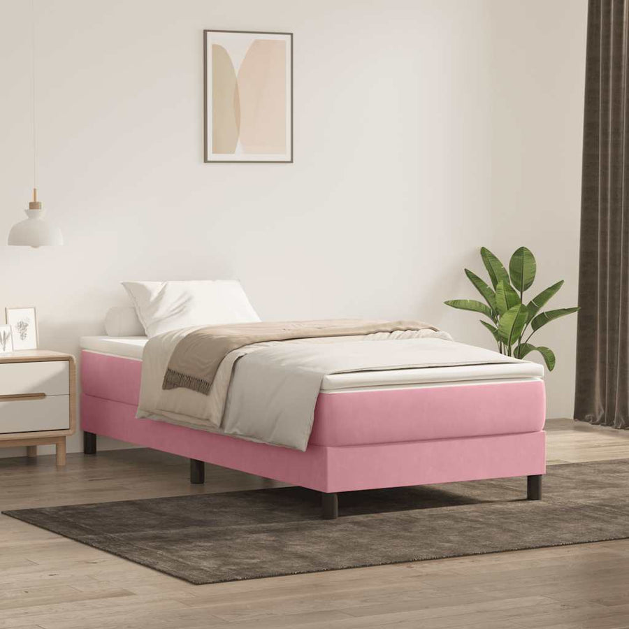 Boxspring zonder matras fluweel roze 80x220 cm