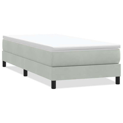 Boxspring zonder matras fluweel lichtgrijs 90x220 cm