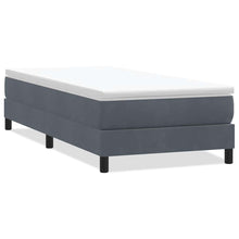 Boxspring zonder matras fluweel donkergrijs 90x220 cm
