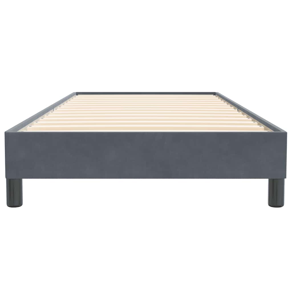 Boxspring zonder matras fluweel donkergrijs 90x220 cm