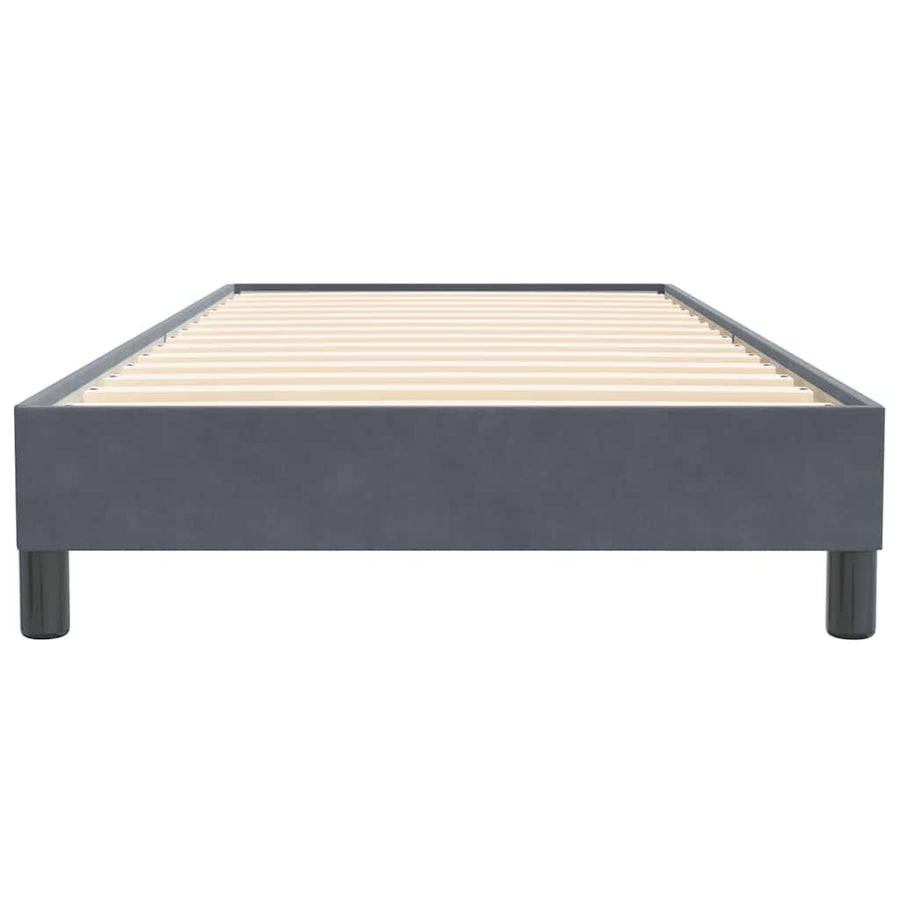 Boxspring zonder matras fluweel donkergrijs 90x220 cm