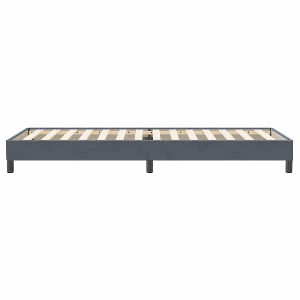 Boxspring zonder matras fluweel donkergrijs 90x220 cm