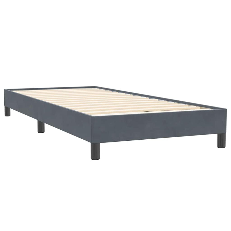 Boxspring zonder matras fluweel donkergrijs 90x220 cm