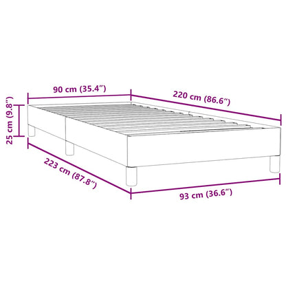 Boxspring zonder matras fluweel zwart 90x220 cm
