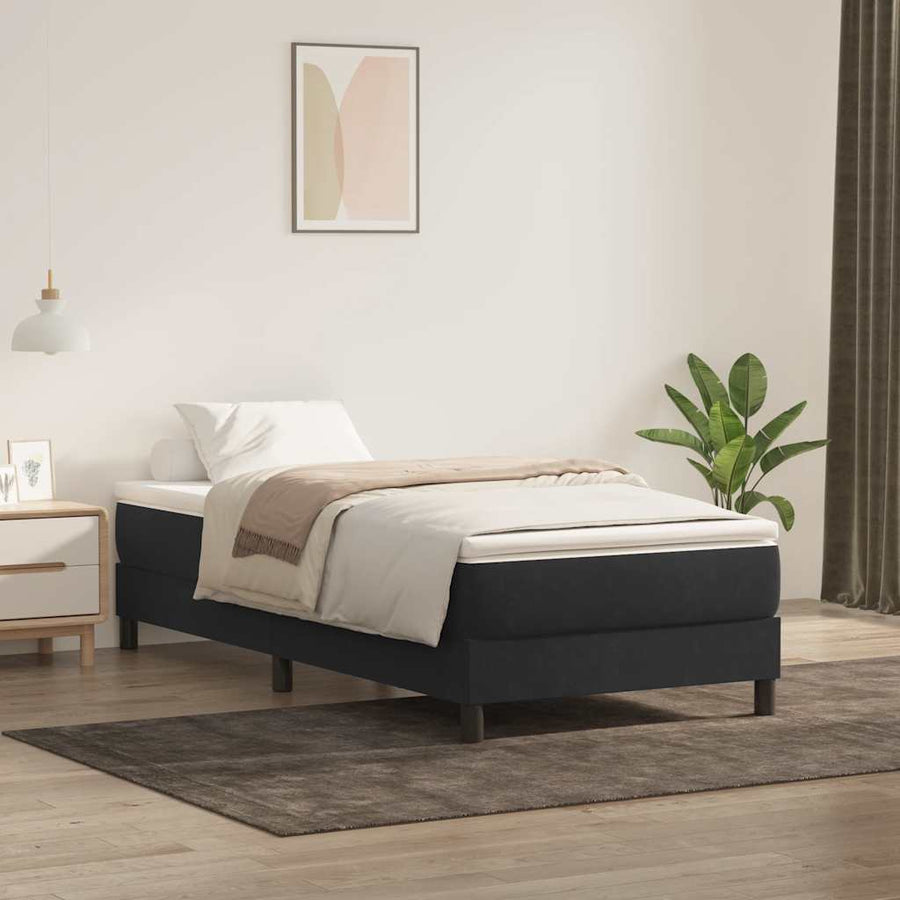 Boxspring zonder matras fluweel zwart 90x220 cm