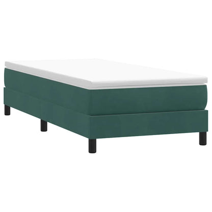 Boxspring zonder matras fluweel donkergroen 90x220 cm