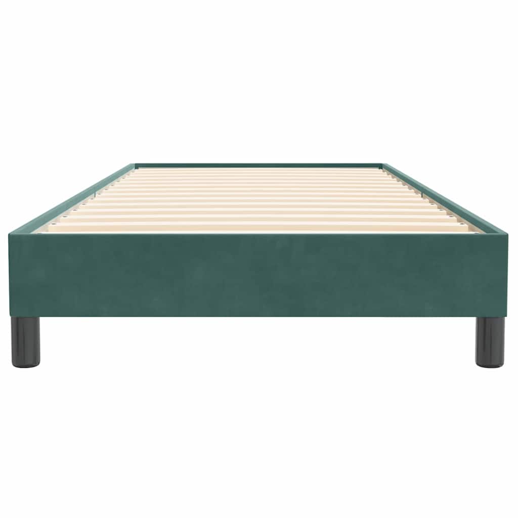Boxspring zonder matras fluweel donkergroen 90x220 cm