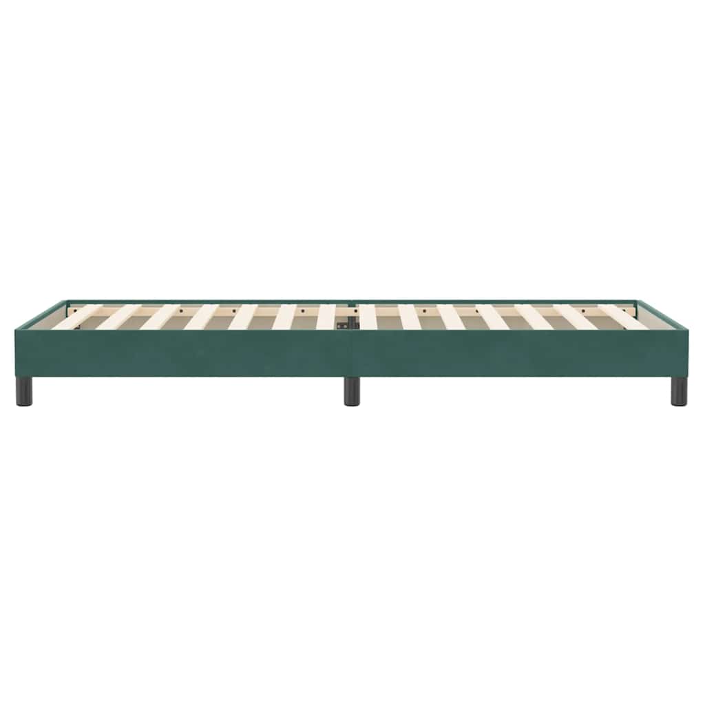 Boxspring zonder matras fluweel donkergroen 90x220 cm
