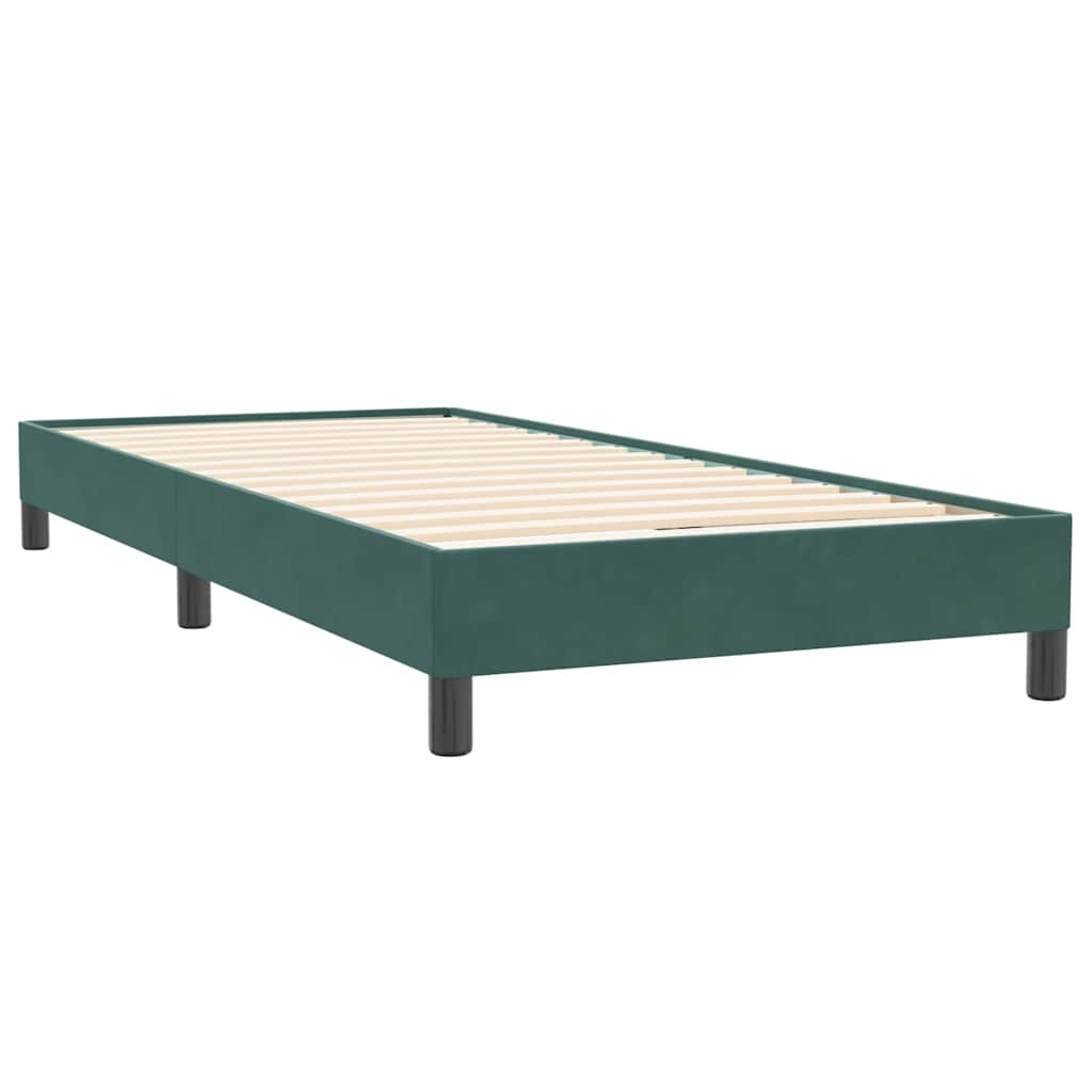 Boxspring zonder matras fluweel donkergroen 90x220 cm