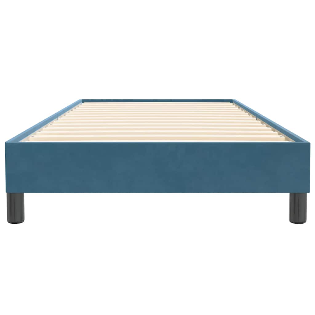 Boxspring zonder matras fluweel donkerblauw 90x220 cm