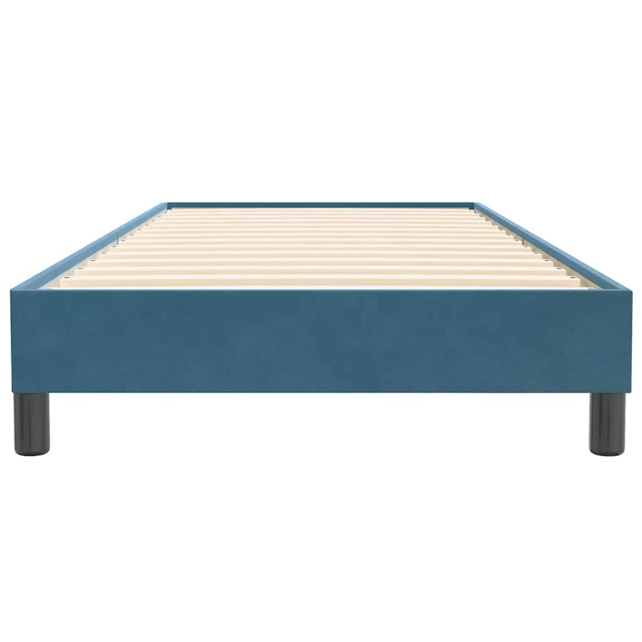 Boxspring zonder matras fluweel donkerblauw 90x220 cm
