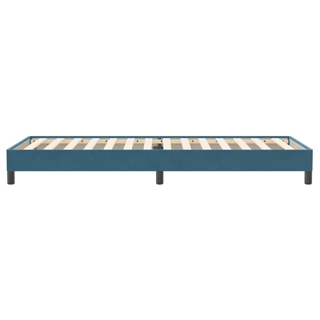 Boxspring zonder matras fluweel donkerblauw 90x220 cm