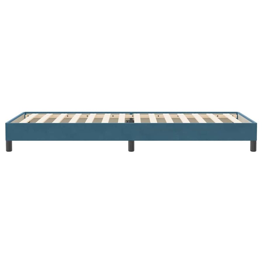 Boxspring zonder matras fluweel donkerblauw 90x220 cm